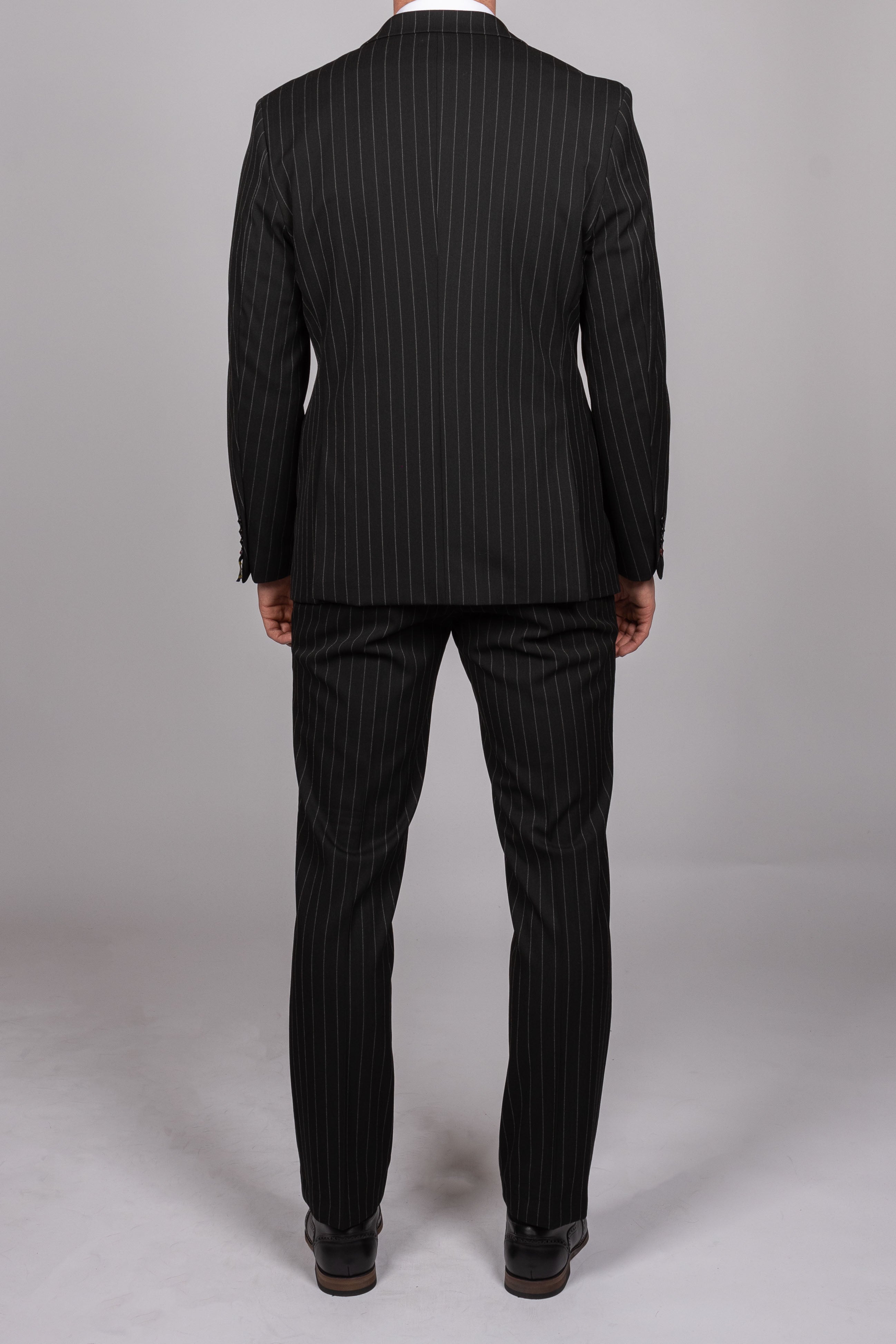 Rocco Black Pinstripe Double Breasted Suit