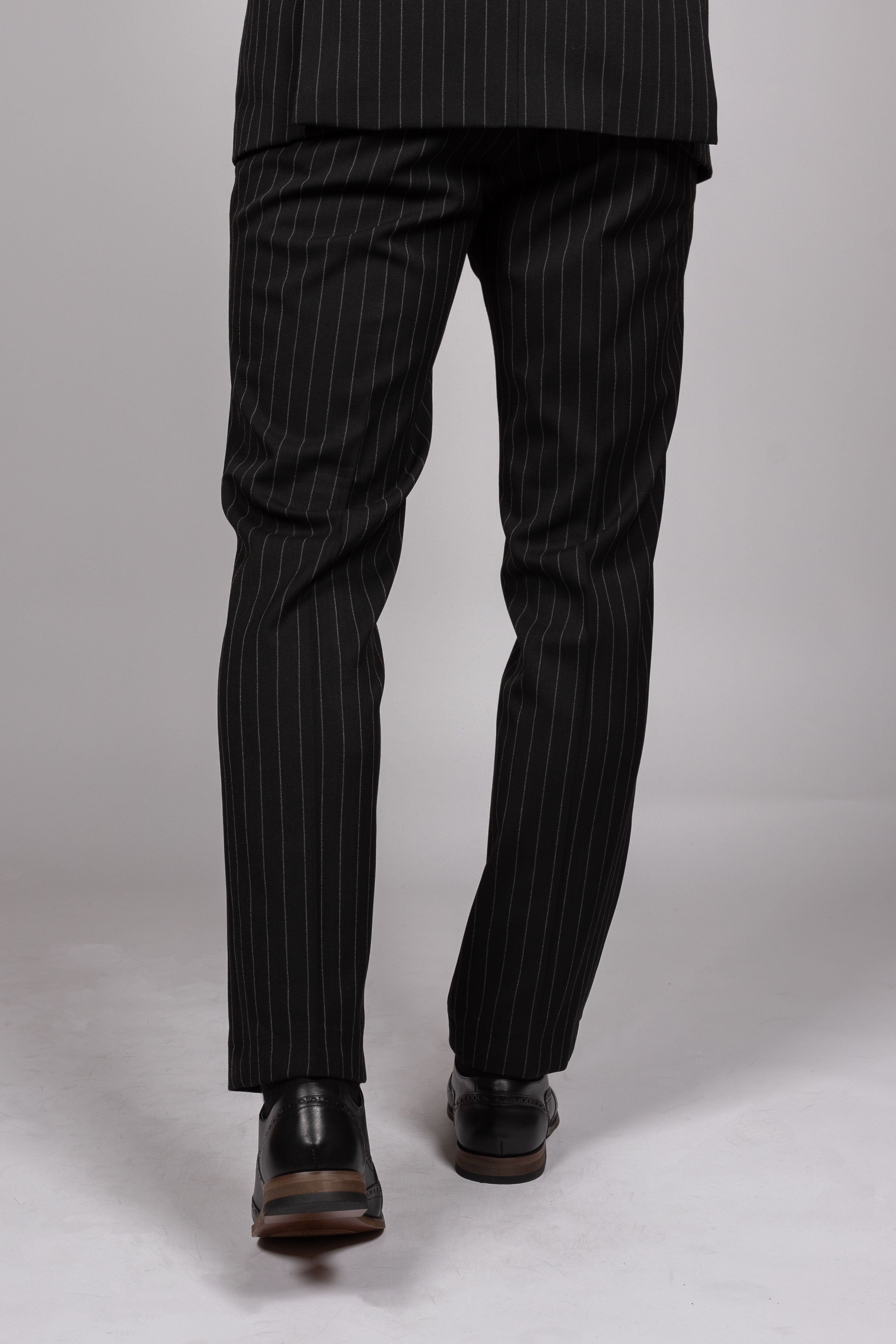 Rocco Black Pinstripe Double Breasted Suit