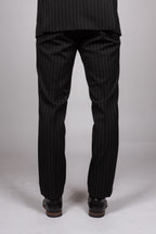 Rocco Black Pinstripe Double Breasted Suit