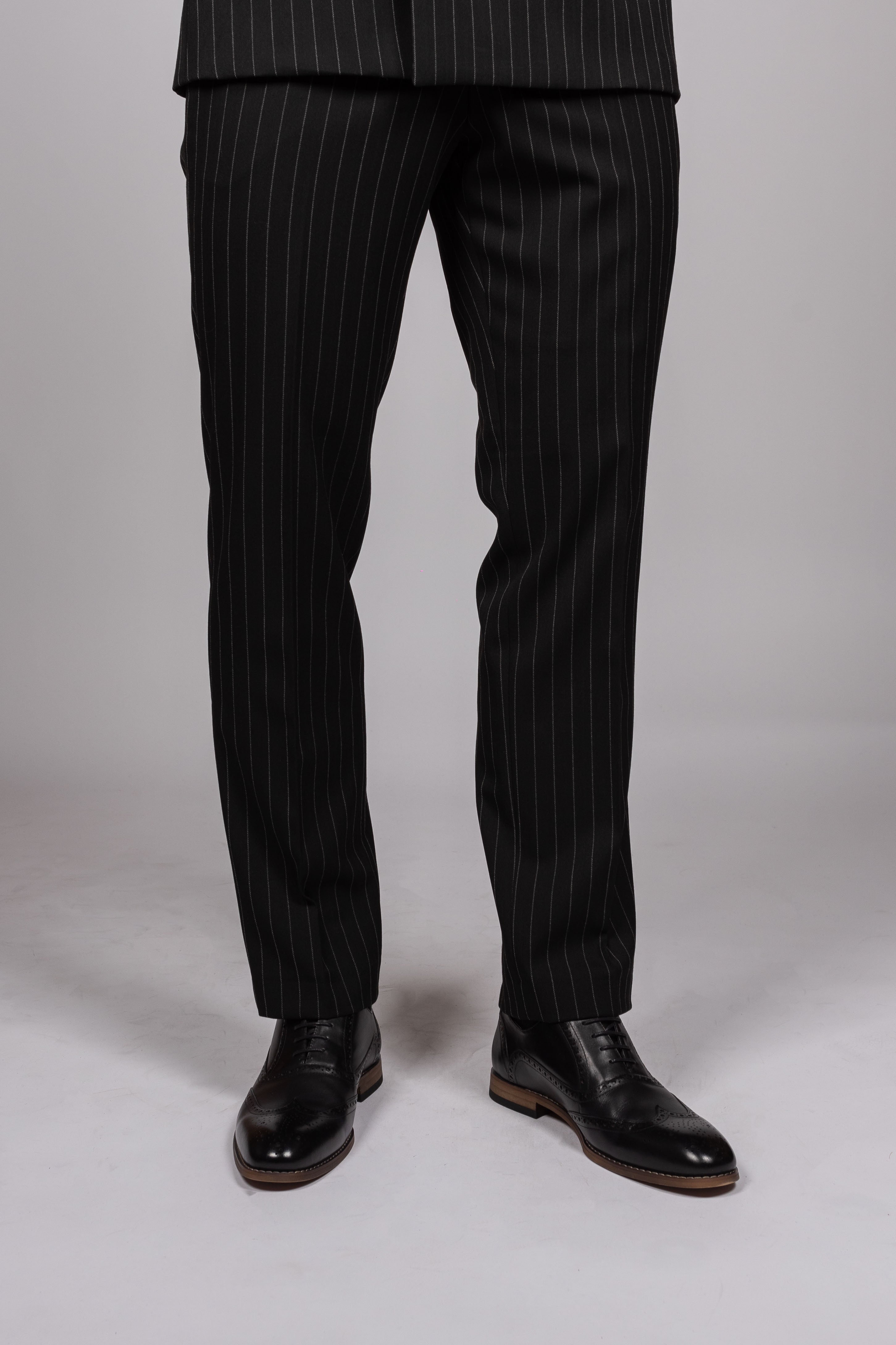 Rocco Black Pinstripe Double Breasted Suit