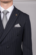 Rocco Navy Pinstripe Double Breasted Suit