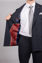 Rocco Navy Pinstripe Double Breasted Suit