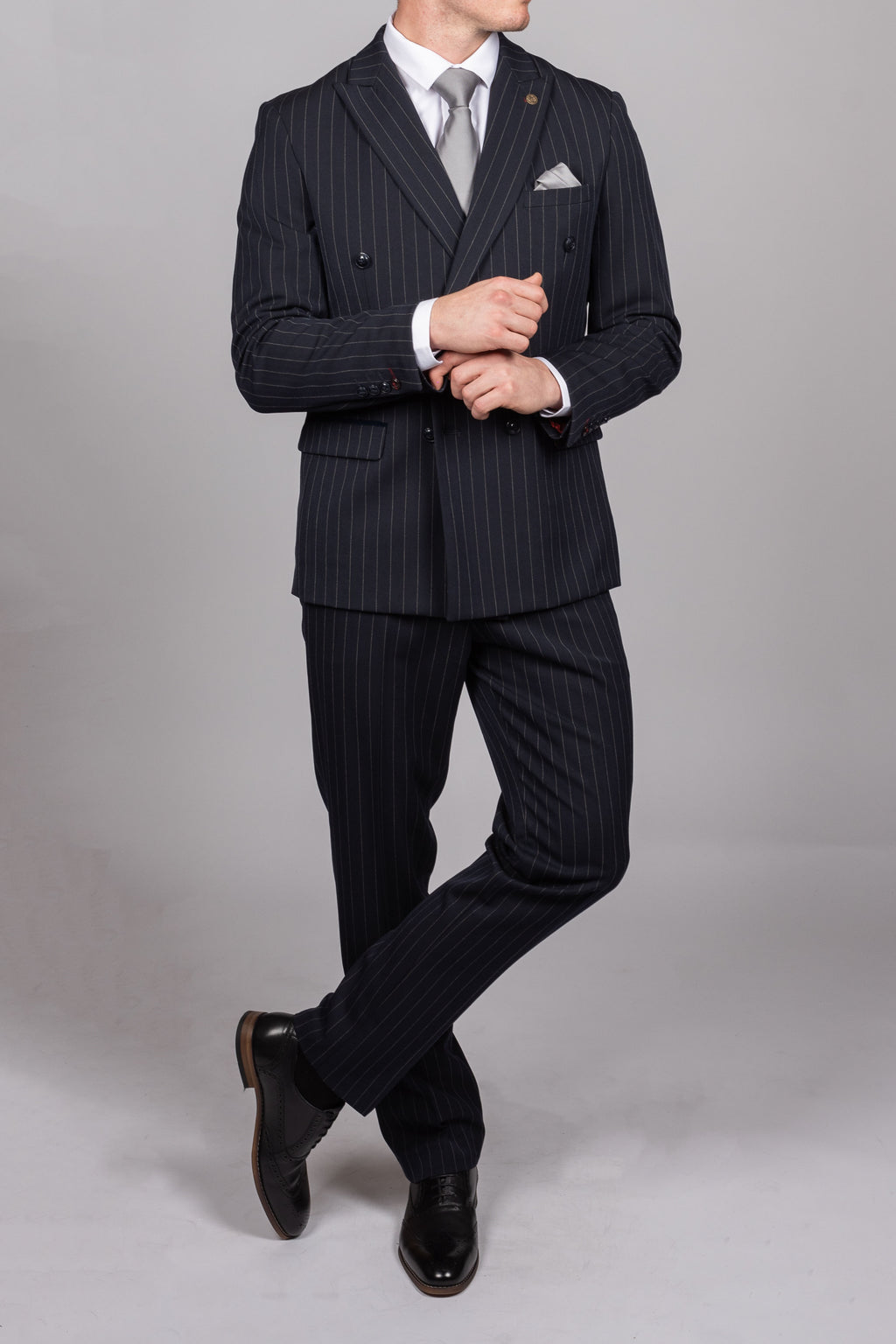 Rocco Navy Pinstripe Double Breasted Suit