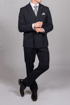 Rocco Navy Pinstripe Double Breasted Suit
