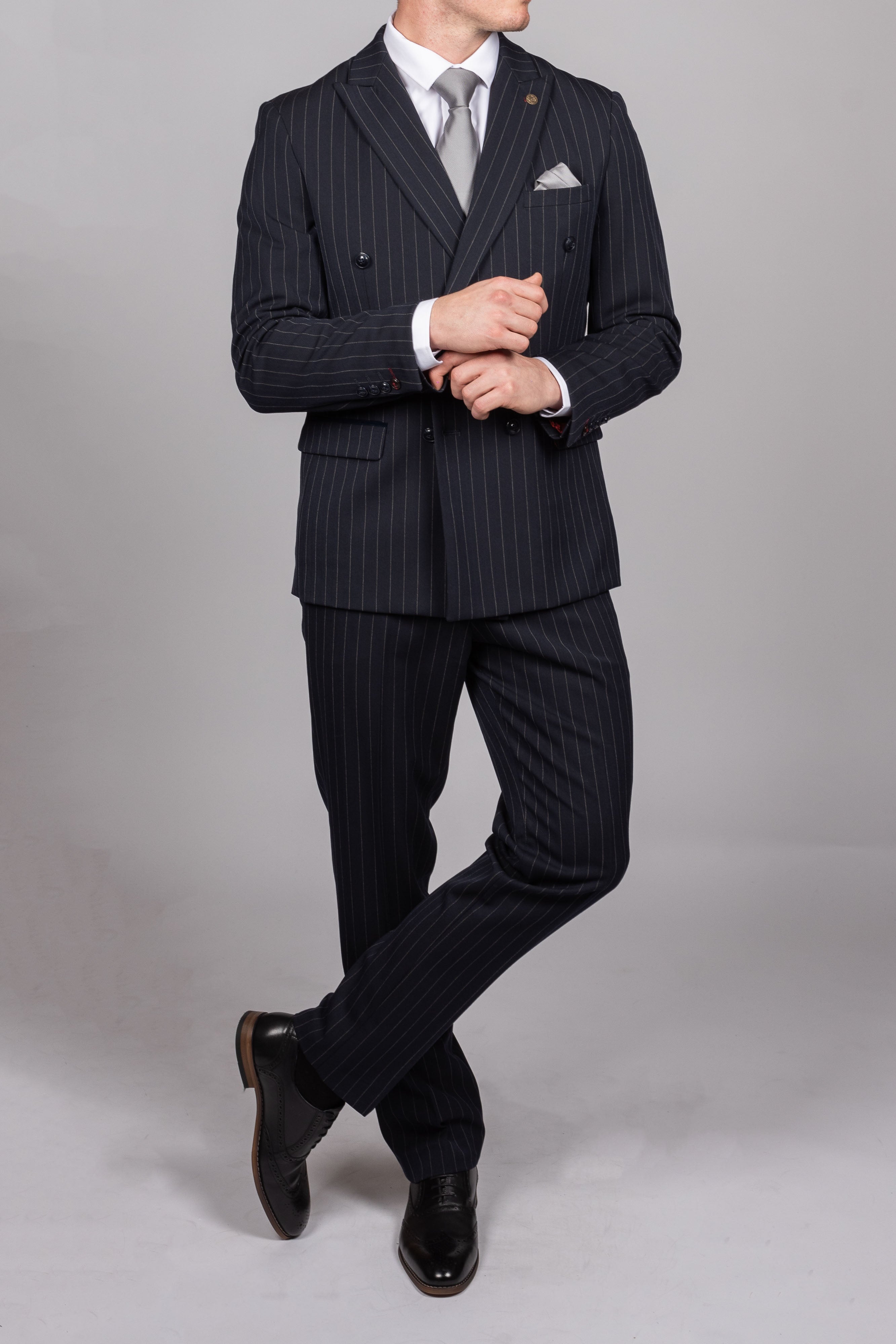 Rocco Navy Pinstripe Double Breasted Suit