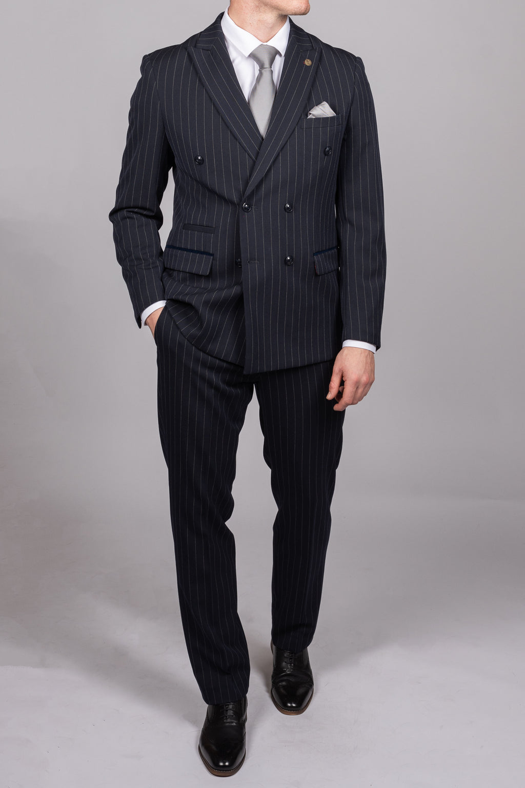 Rocco Navy Pinstripe Double Breasted Suit