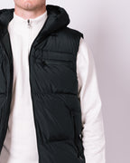 Black Pocket Detail Hooded Gilet