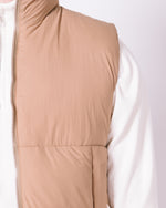 Camel Quilted Pocket Detail Gilet