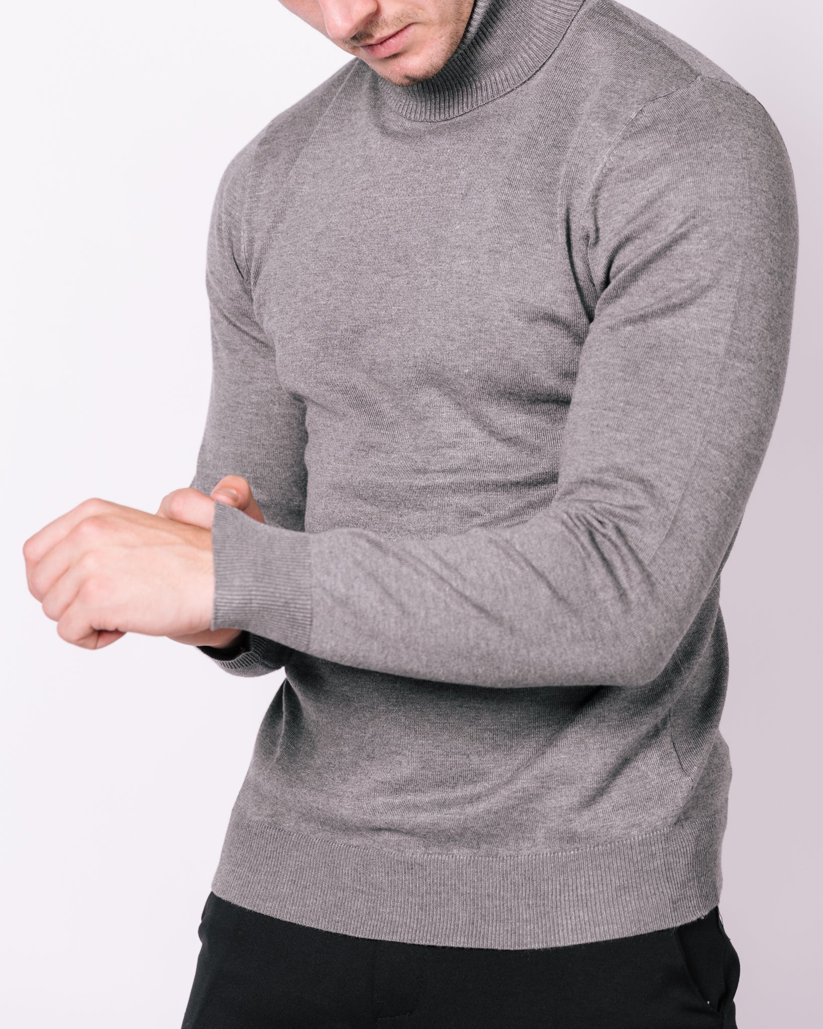 Roll Neck Sweater Grey