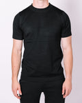 Muscle Fit Black Mock Neck T-Shirt
