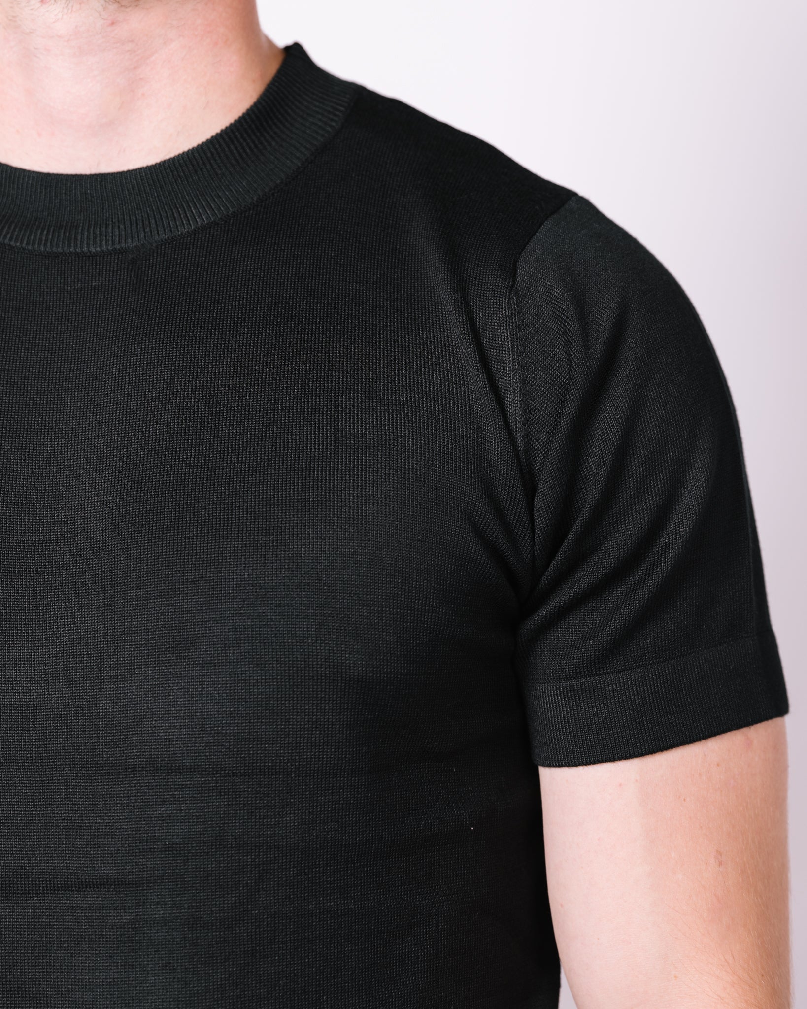 Muscle Fit Black Mock Neck T-Shirt