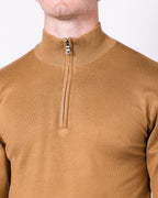 Camel Half Zip Sweater