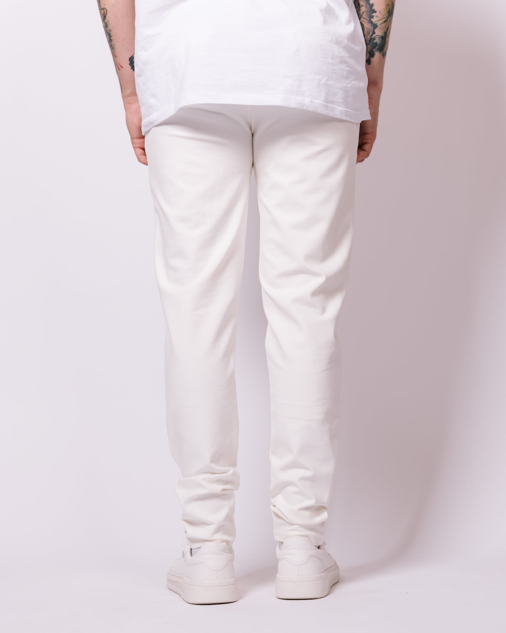 Skinny Fit White Stretch Trousers