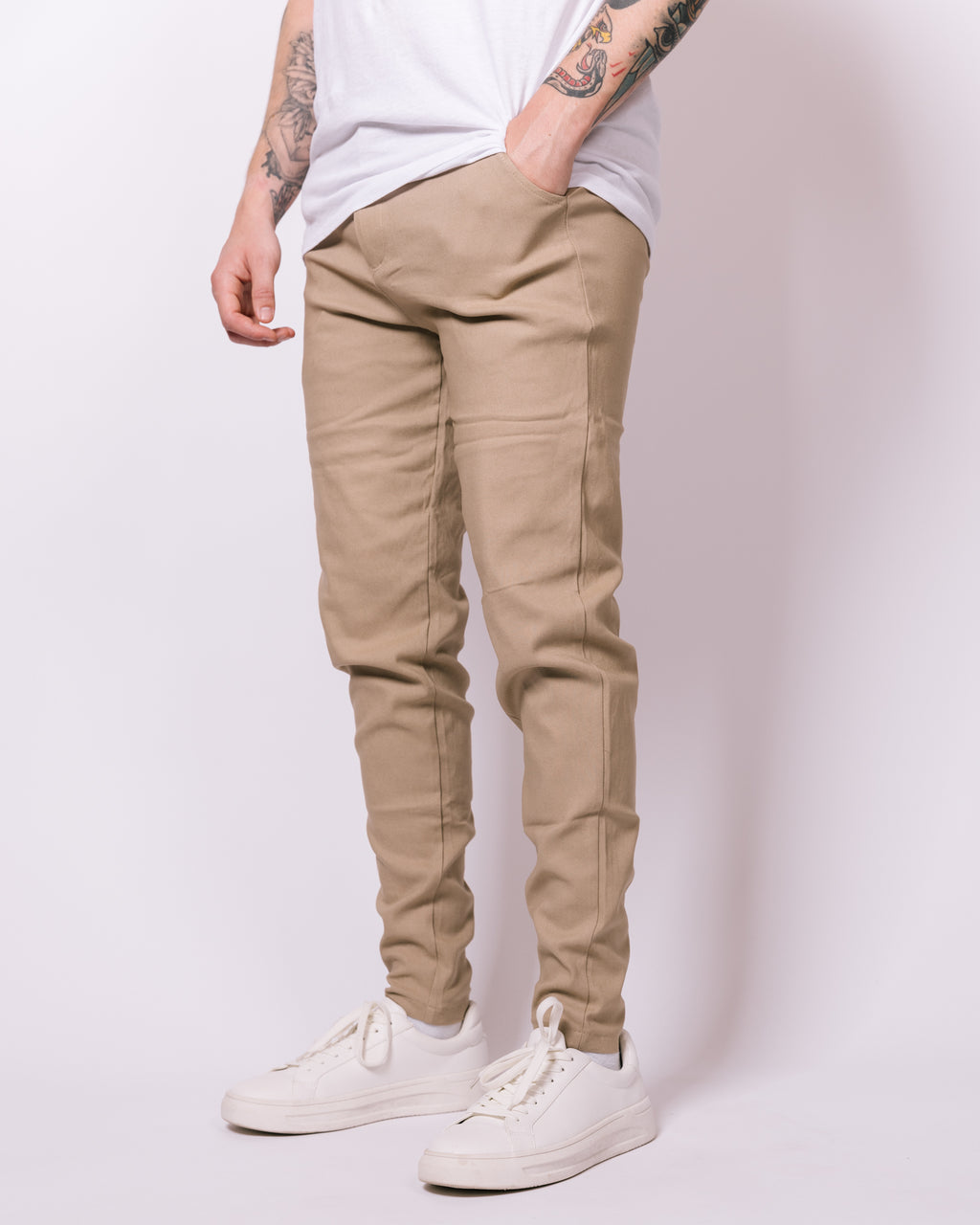Beige Casual Trousers