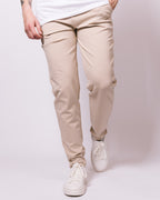 Skinny Fit Beige Stretch Trousers