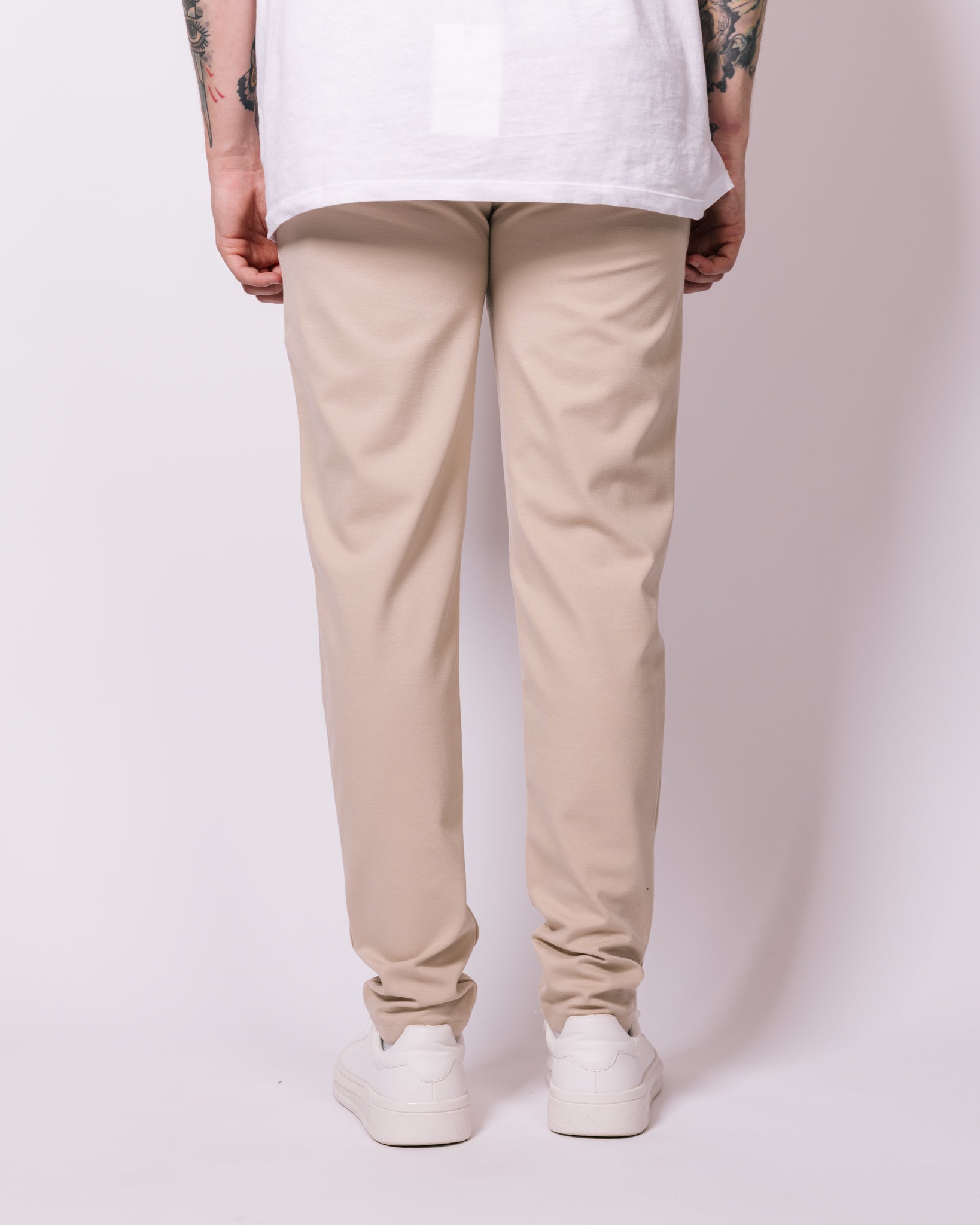 Skinny Fit Beige Stretch Trousers