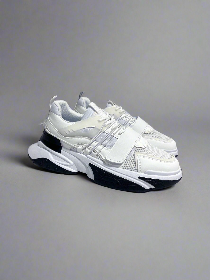 Velcro Strap Chunky Sole Trainers in White