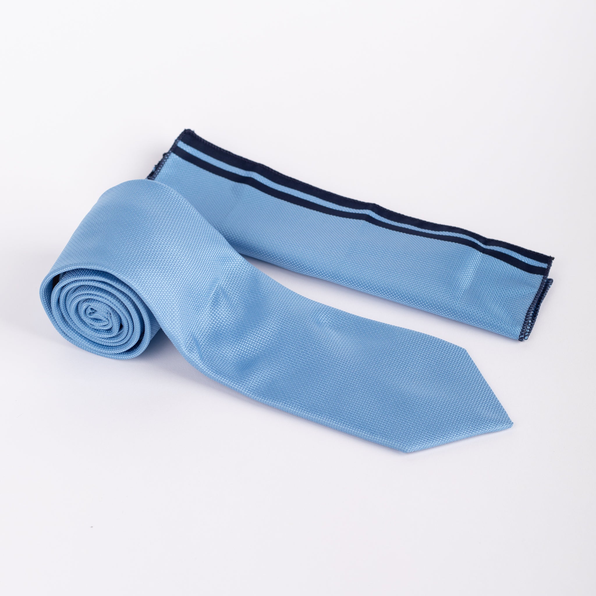 MC Textured - Tie & Pocket Square Set in Sky Blue
