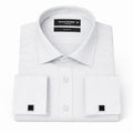 White Twill Double Cuff Long Sleeve Shirt