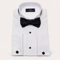 White Plain Tuxedo Shirt with Bow Tie