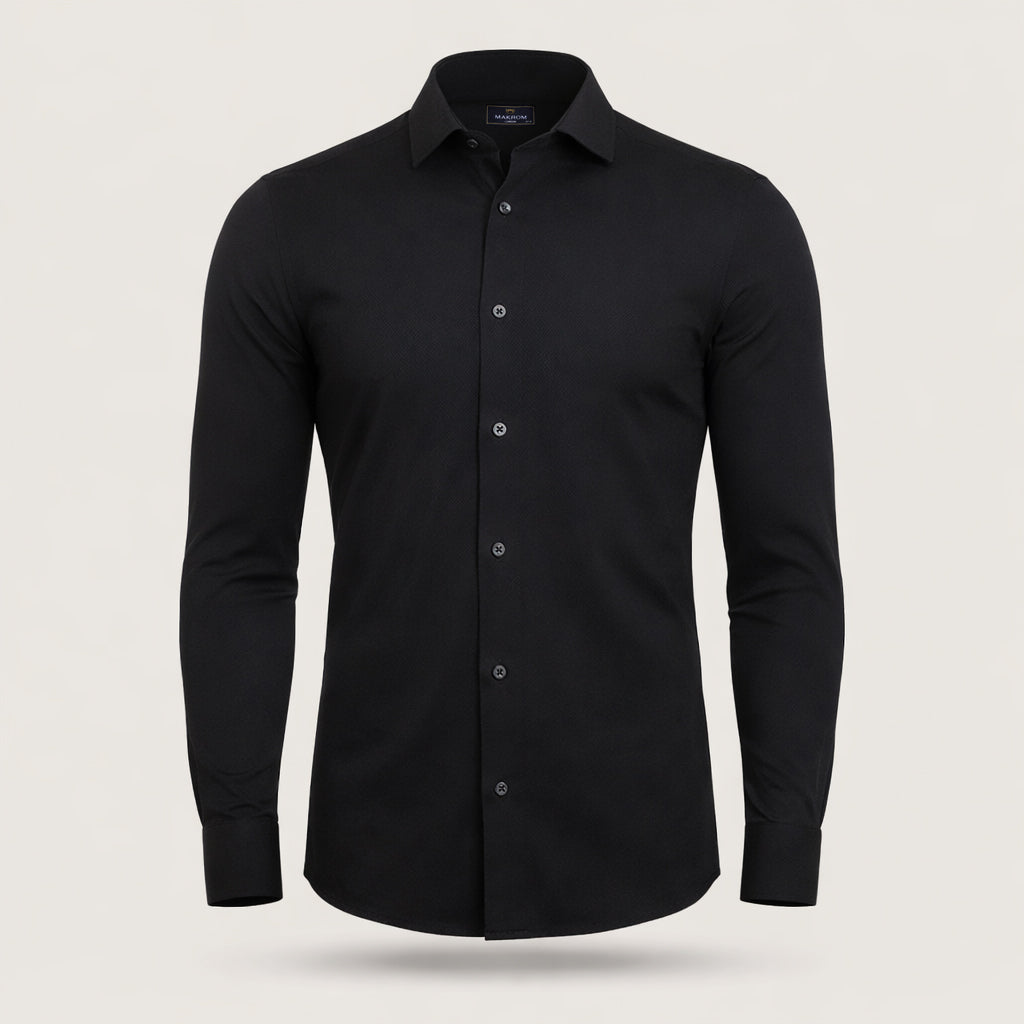 Black Classic Plain Cotton Shirt