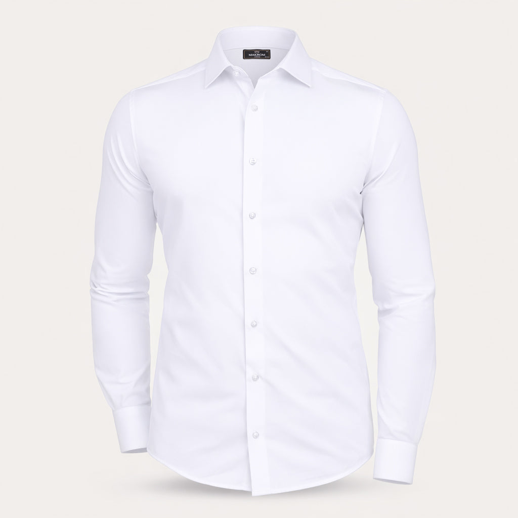 White Classic Plain Cotton Shirt