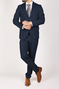 Milano Navy Modern Safari Two Piece Suit