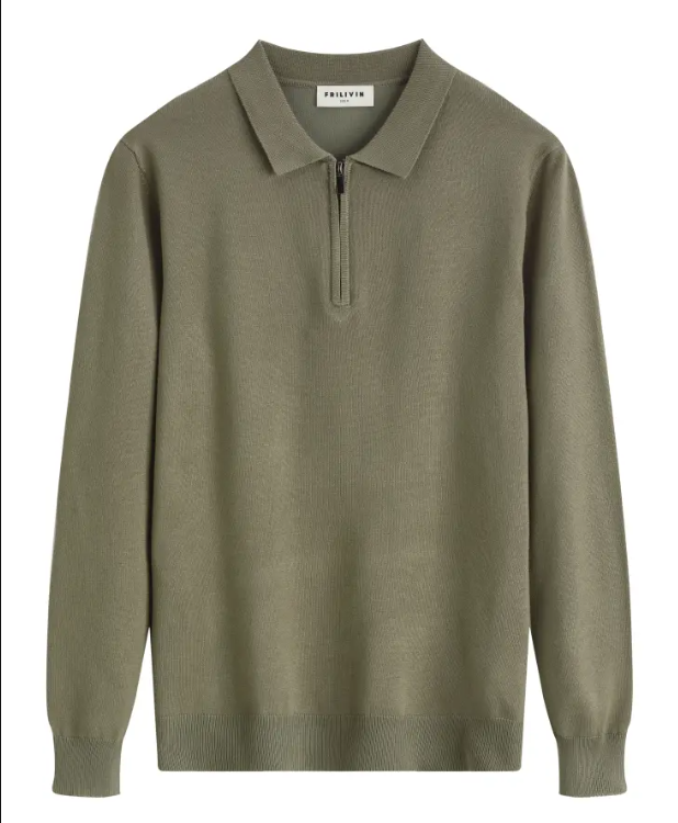 Quarter Zip Long Sleeve Polo Sweatshirts