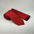 MC Textured - Tie & Pocket Square Set in Red