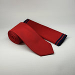 MC Textured - Tie & Pocket Square Set in Red