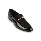 Bar Detail Black Patent Loafer