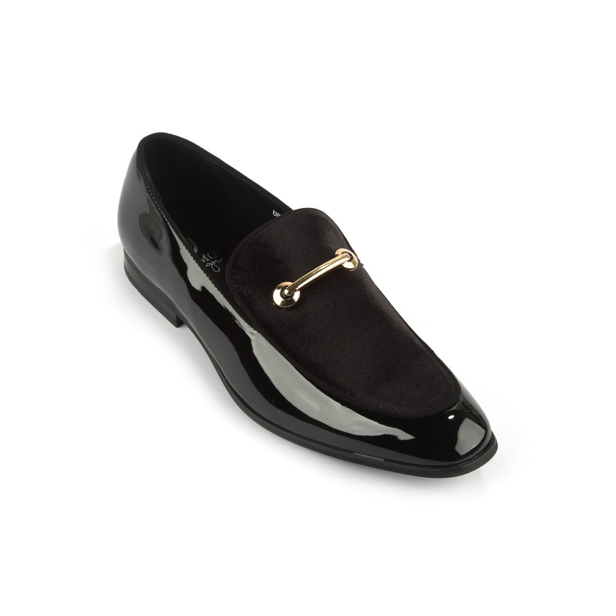 Bar Detail Black Patent Loafer