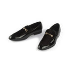 Bar Detail Black Patent Loafer