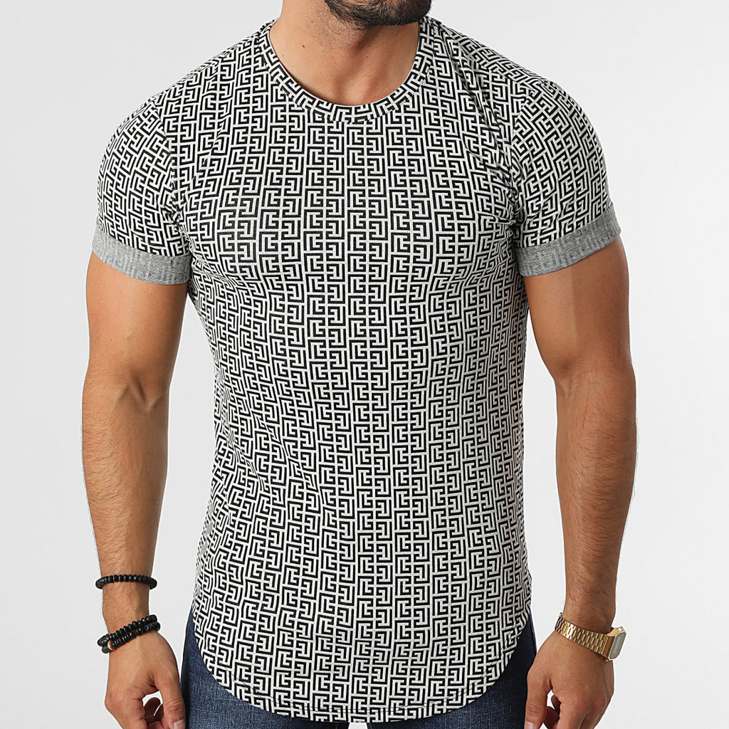 Muscle Fit Maze Pattern T-Shirt