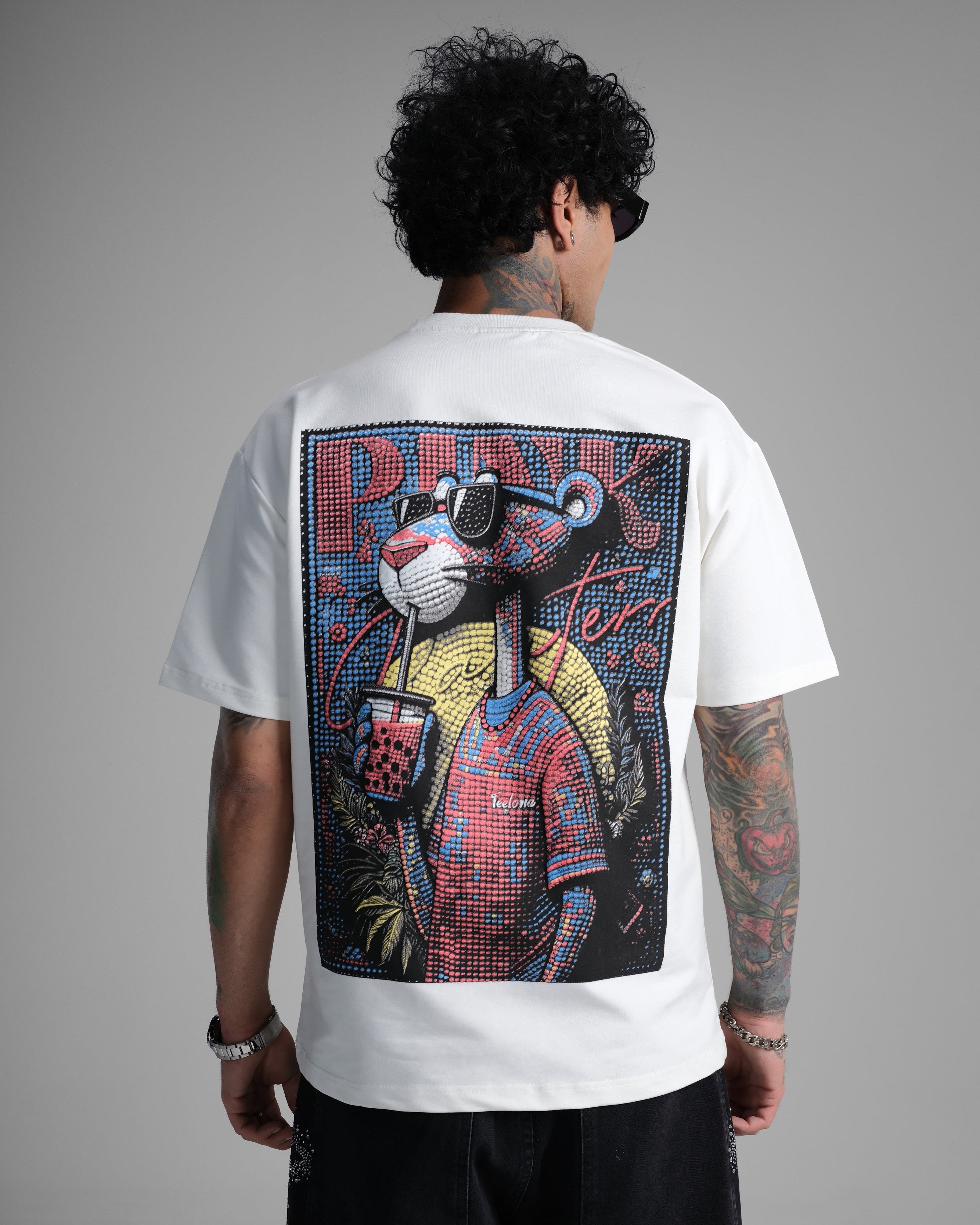 Relaxed Fit Cartoon Back Print T-Shirt