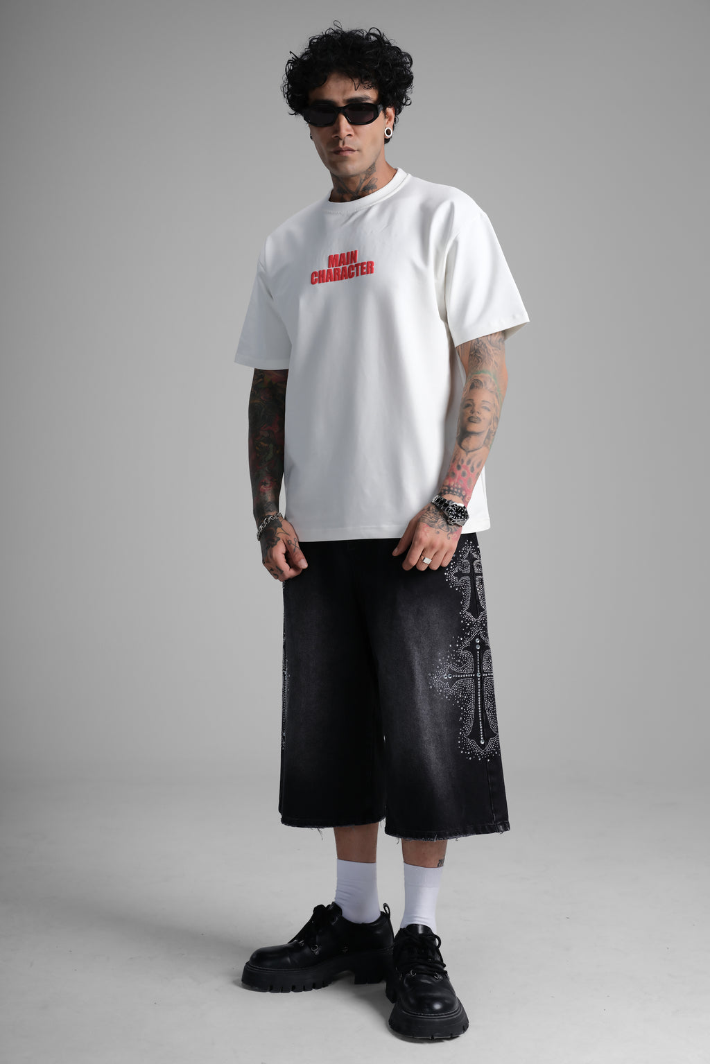 Relaxed Fit Cartoon Back Print T-Shirt