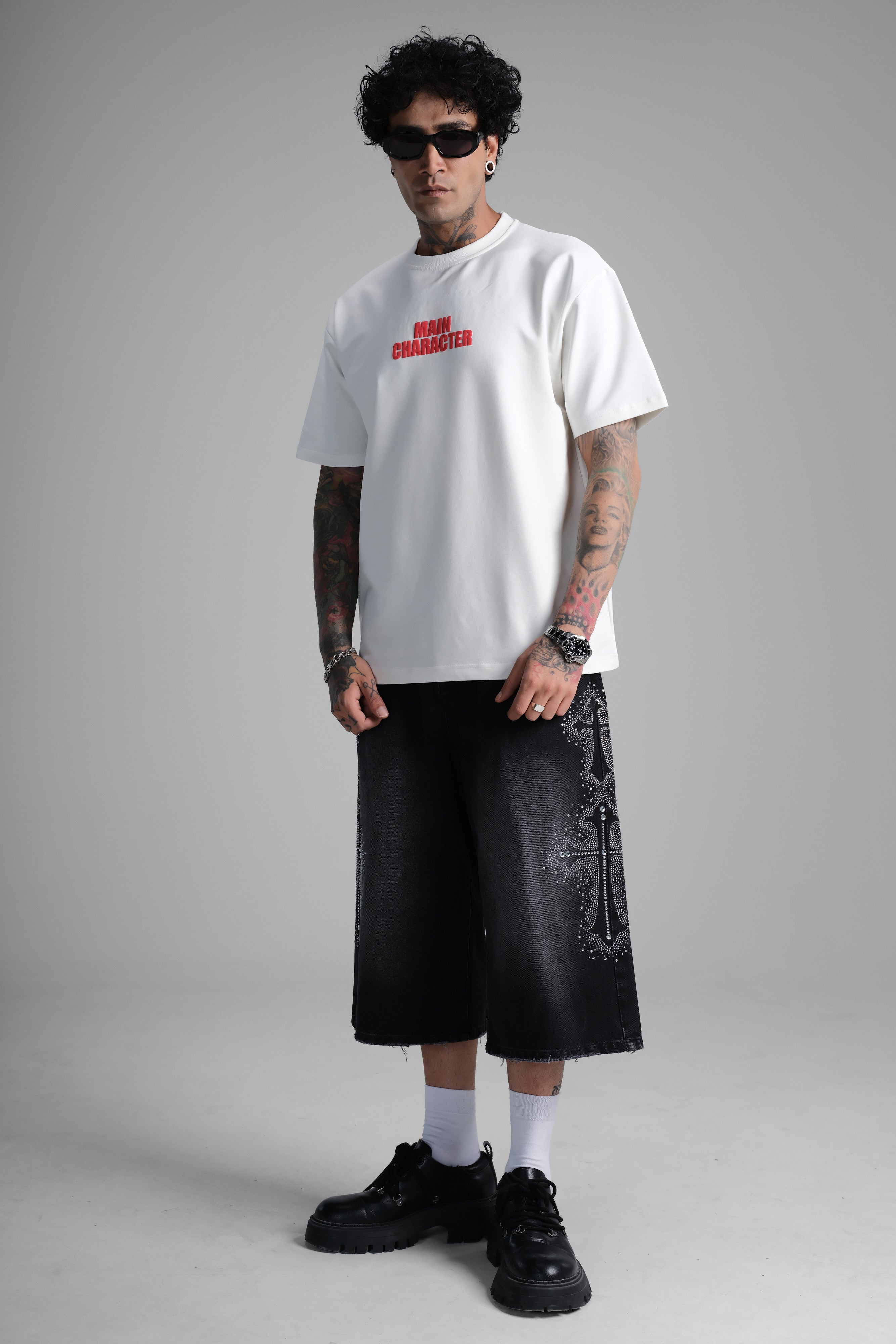 Relaxed Fit Cartoon Back Print T-Shirt
