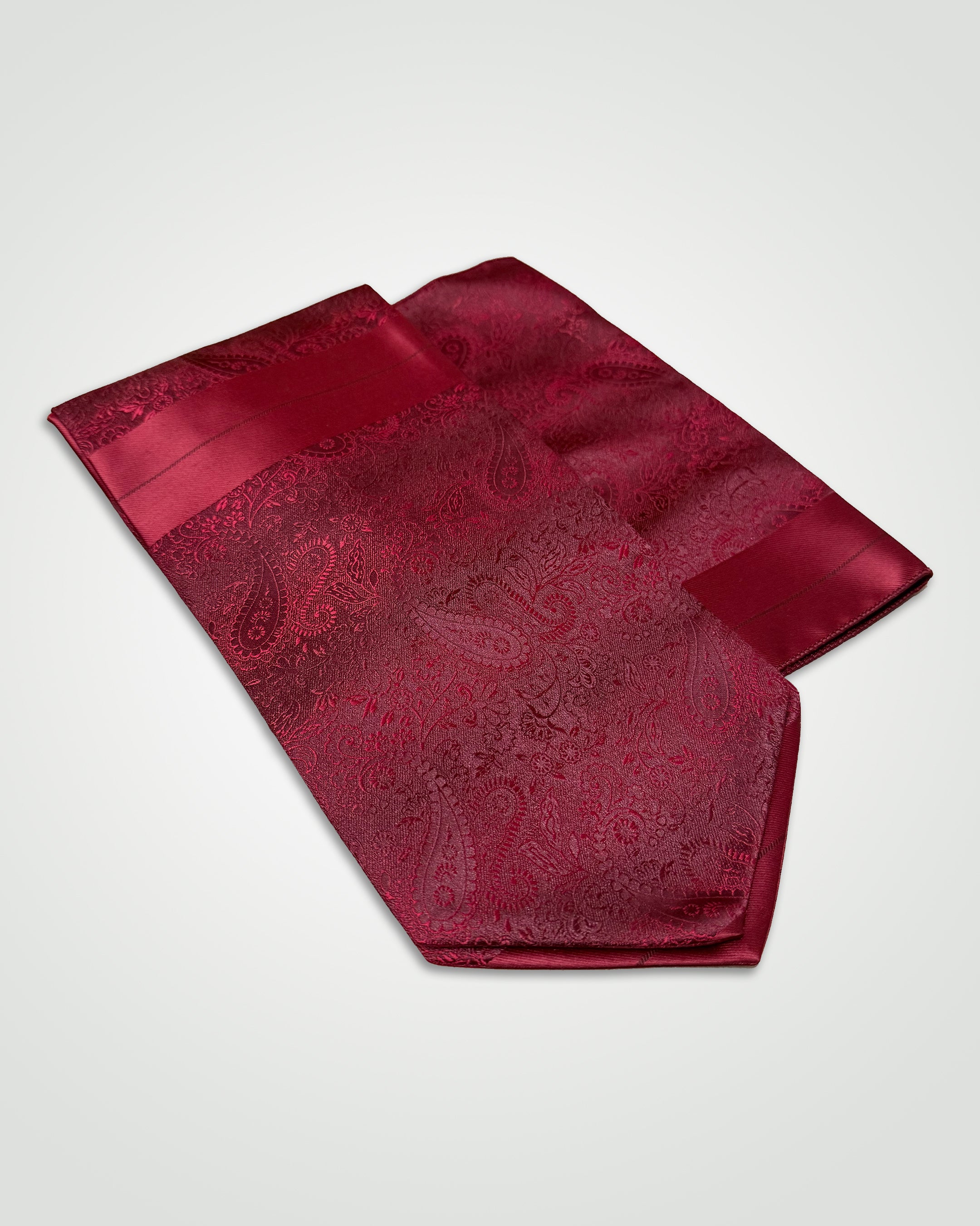 MC Paisley - Cravat & Pocket Square Set in Wine