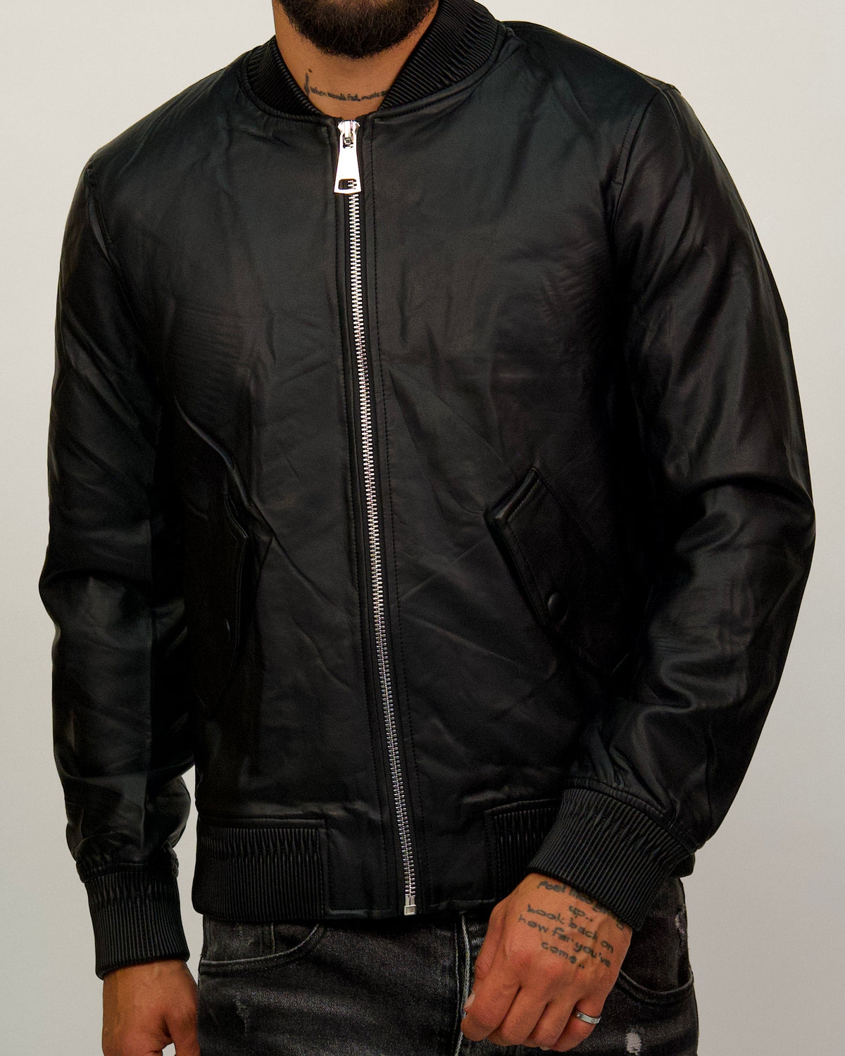 Classic Leather Bomber Jacket
