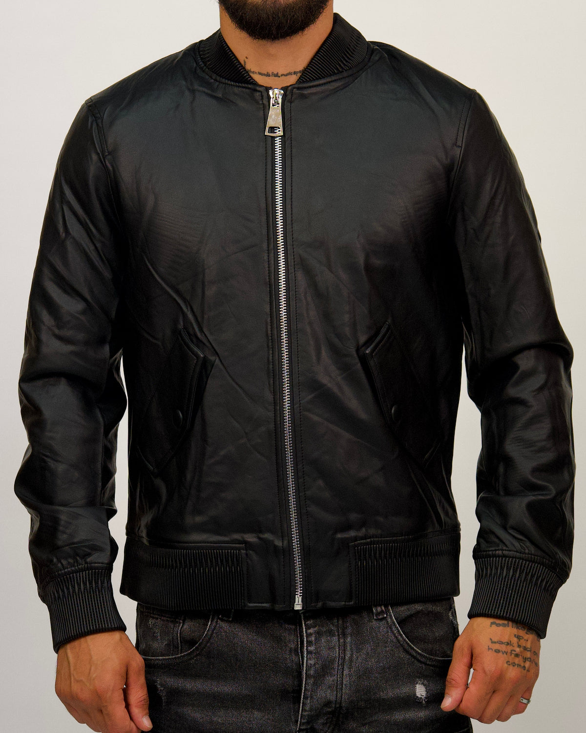 Classic Leather Bomber Jacket