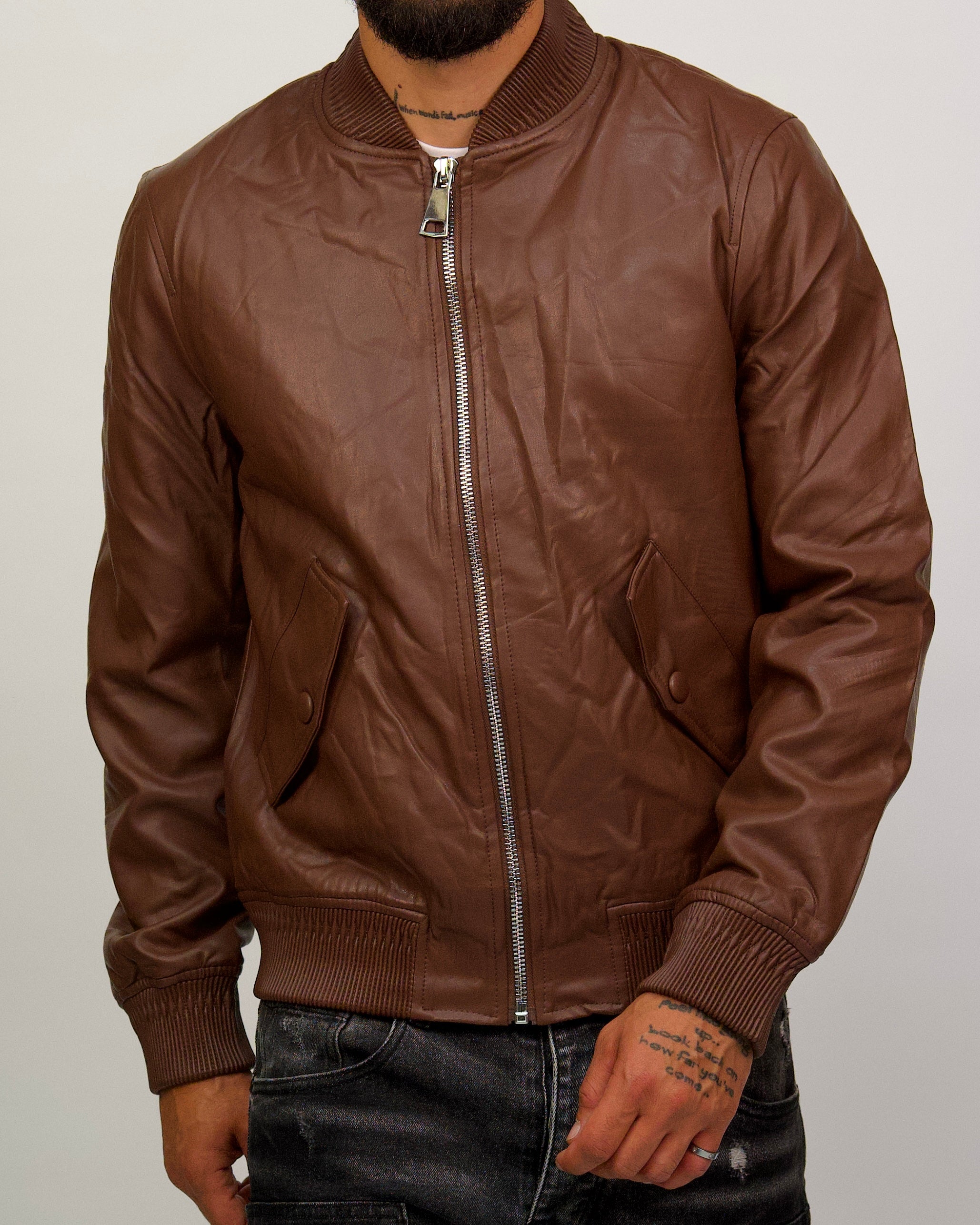 Classic Leather Bomber Jacket