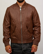 Classic Leather Bomber Jacket
