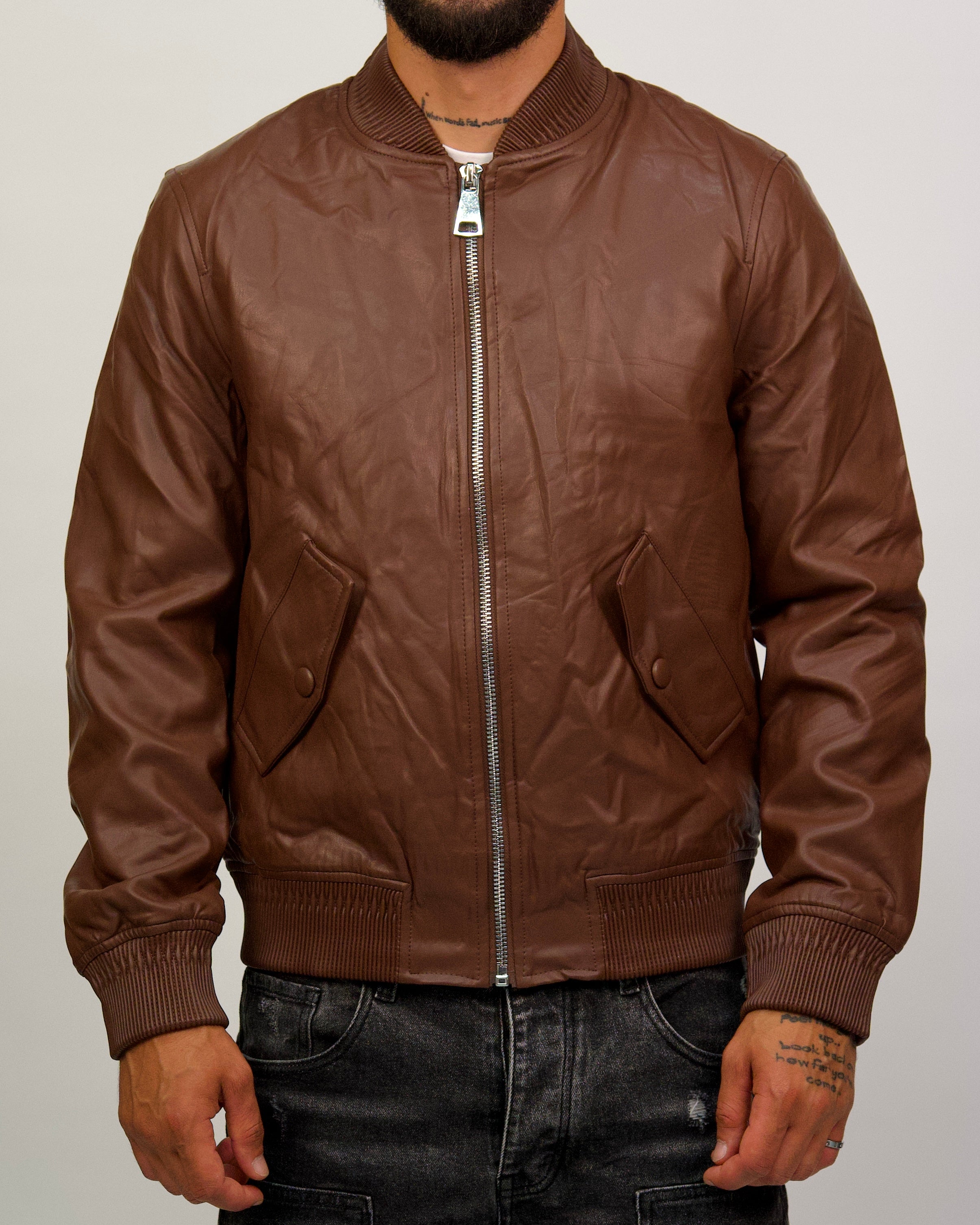 Classic Leather Bomber Jacket
