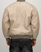 Varsity Jacket with Contrast Striped Hem